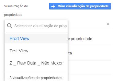 Visualizações de Propriedade do Google Analytics